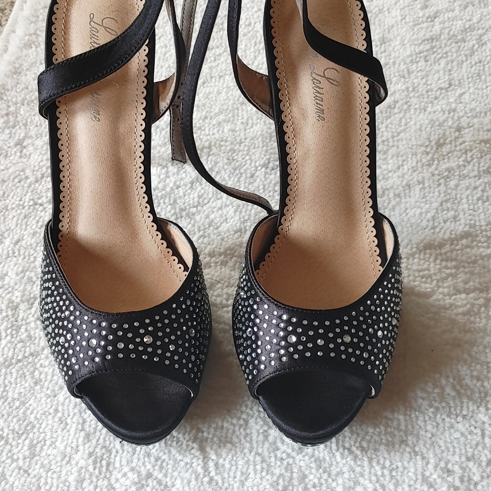 Black heels with ankle straps